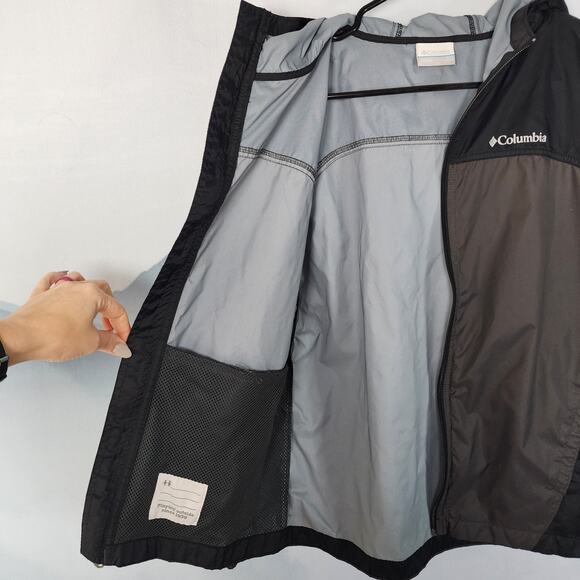 Columbia Kids Black / Gray Full Zip Windbreaker | Kids L (14/16) - Picture 4 of 11